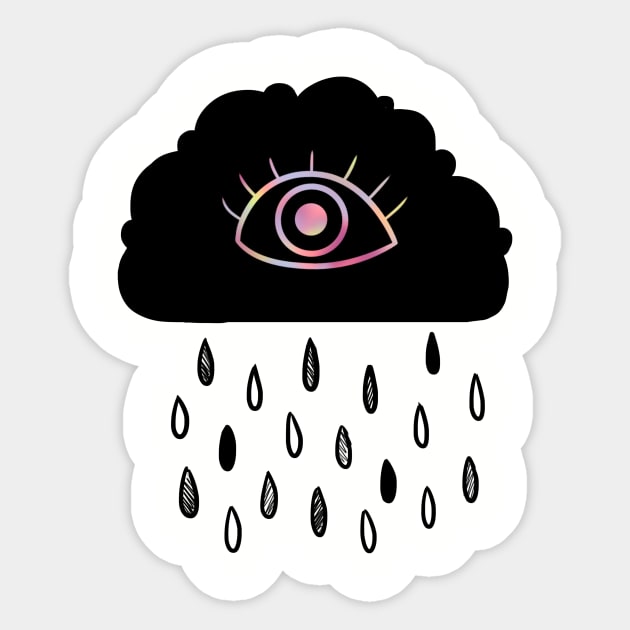 Cyclops Cloud Sticker by KatieCrumpton